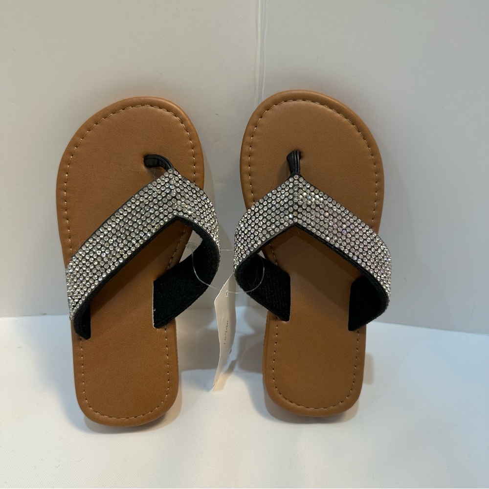 Toddler silver Bling Flip Flops